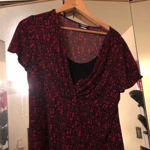 Red and black blouse